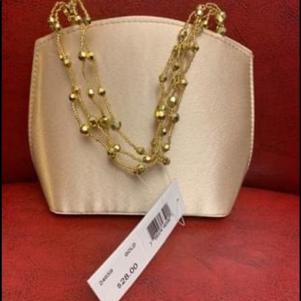 Gold Satin Evening Bag